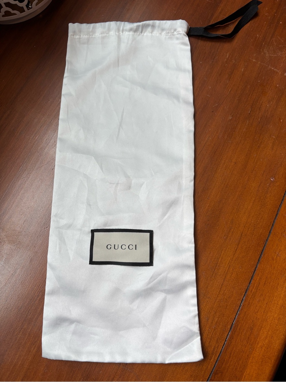 GUCCI Drawstring dust bag pouch cream white storage 17”